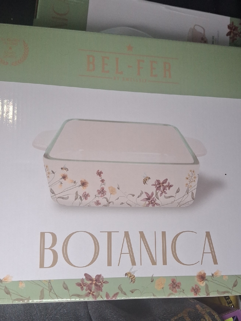 Botanica Floral Ceramic Bake Dish in Cream